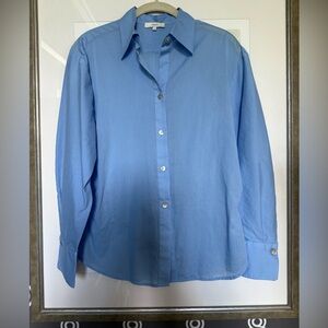 Vince Women Blue Casual Button Down Shirt